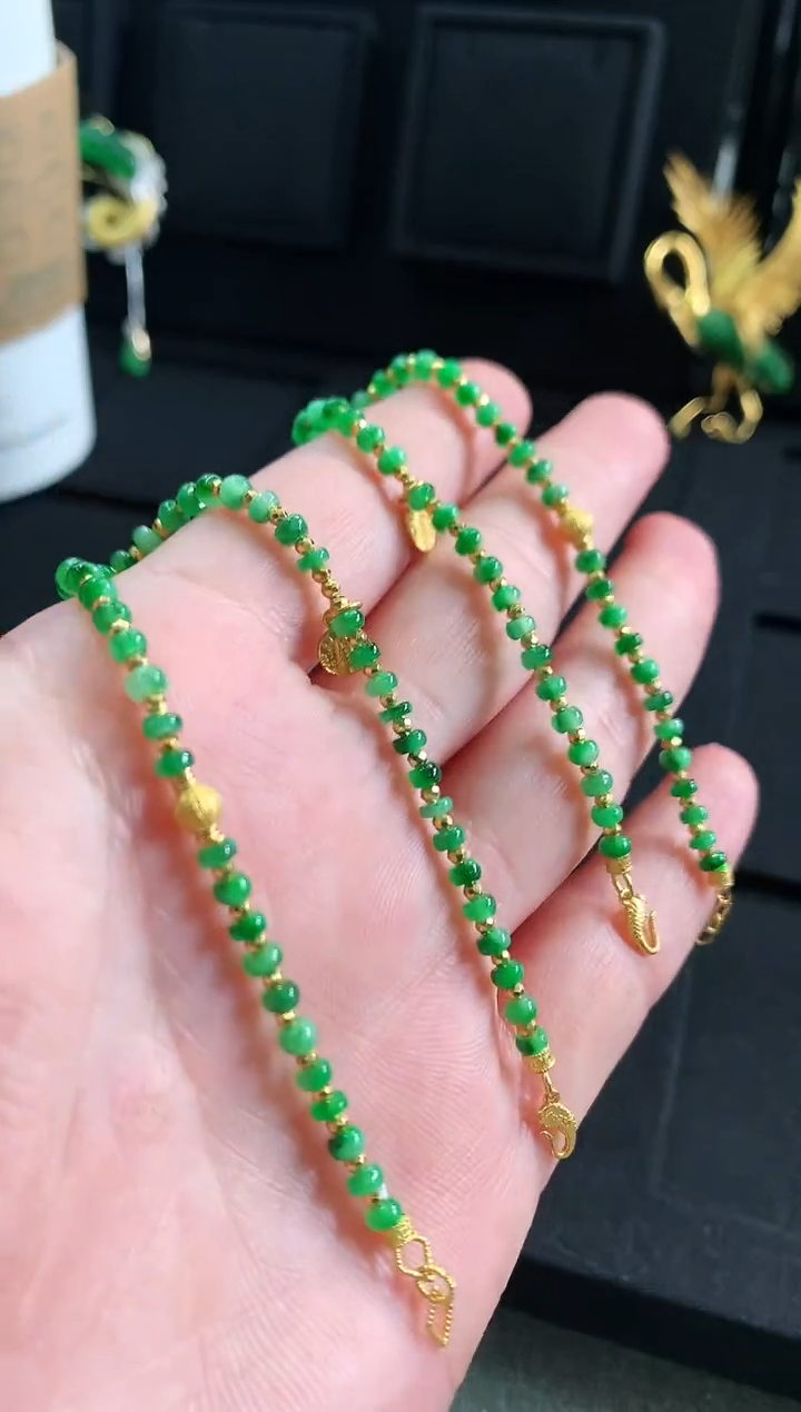 【闪购商品】翡翠手链18K金镶嵌手链 多样性发货（发一条）