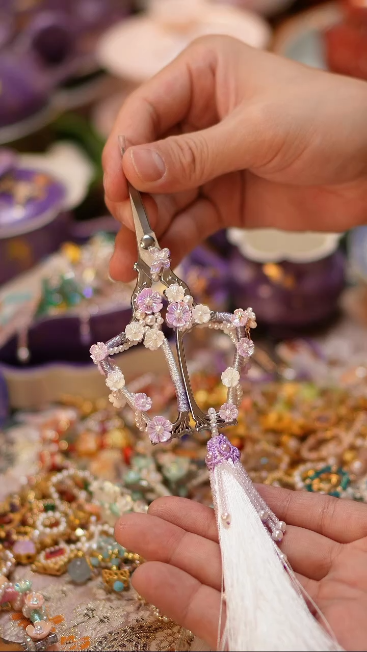 【闪购商品】摆件手工编织满工款剪刀