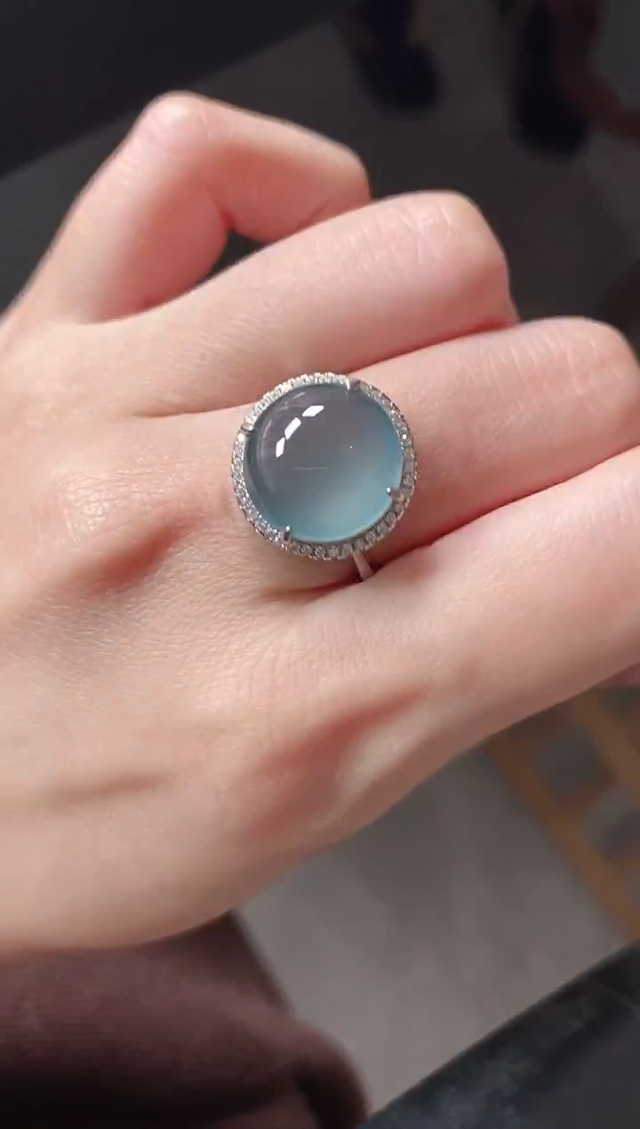 银S925镶嵌戒指翡翠51511