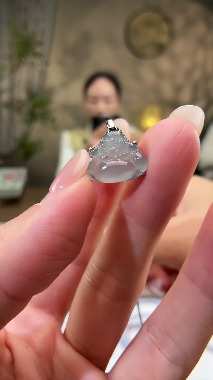 吊坠(赠链)银S925镶嵌翡翠佛公 多样性发其一