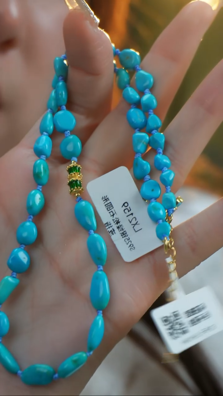 【闪购商品】绿松石项链银S925镶嵌发货一件