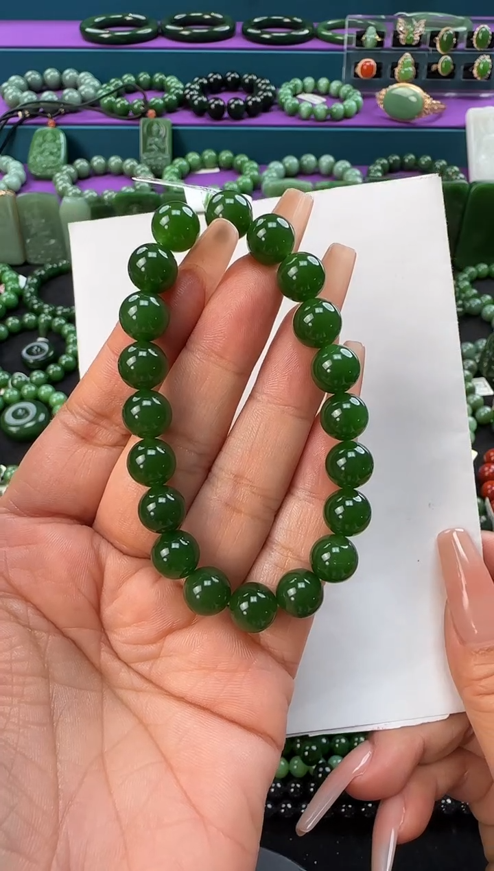 未镶嵌手串和田玉卡10单圈手串