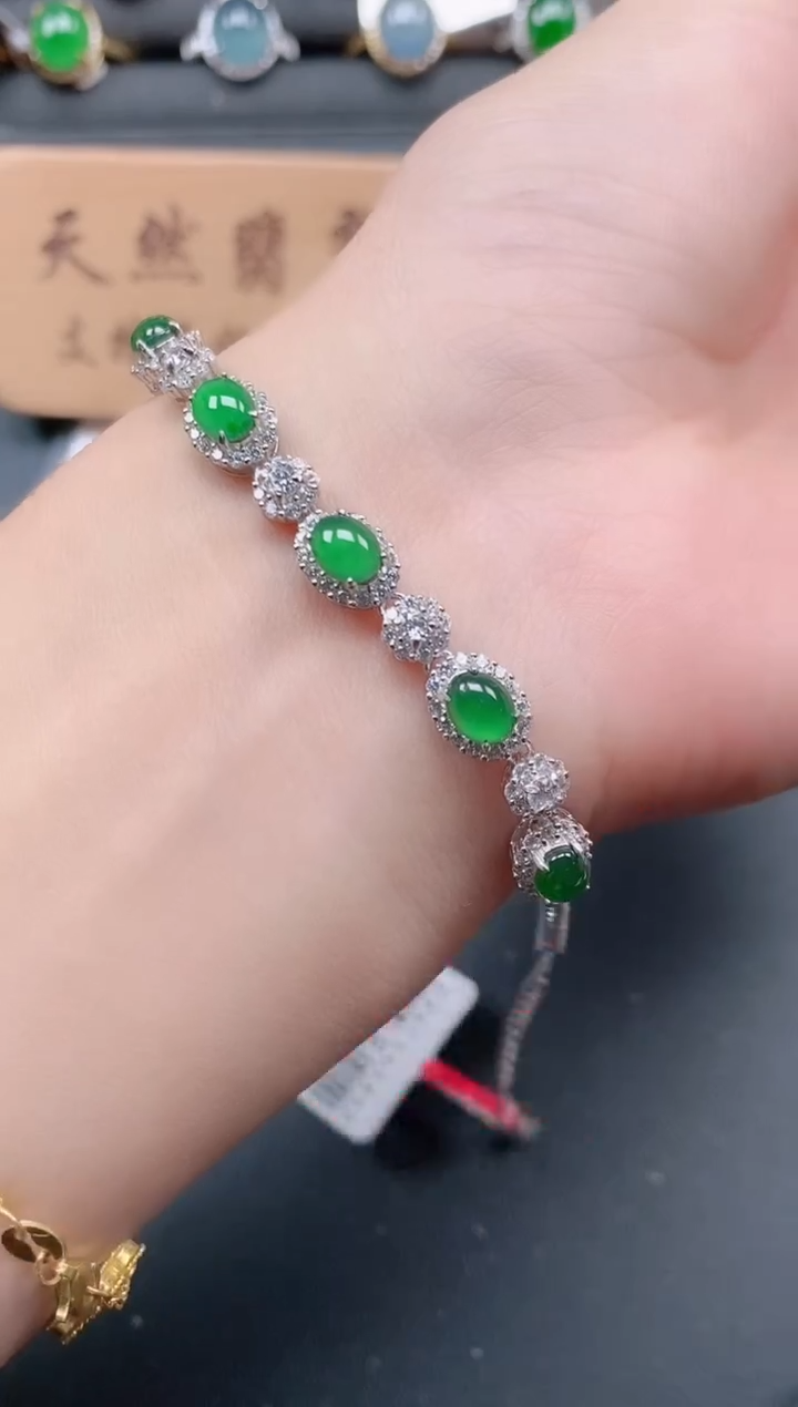 银S925镶嵌戒指翡翠1