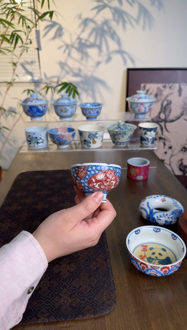 【闪购商品】雨溪山房 景德镇手绘 三多茶杯