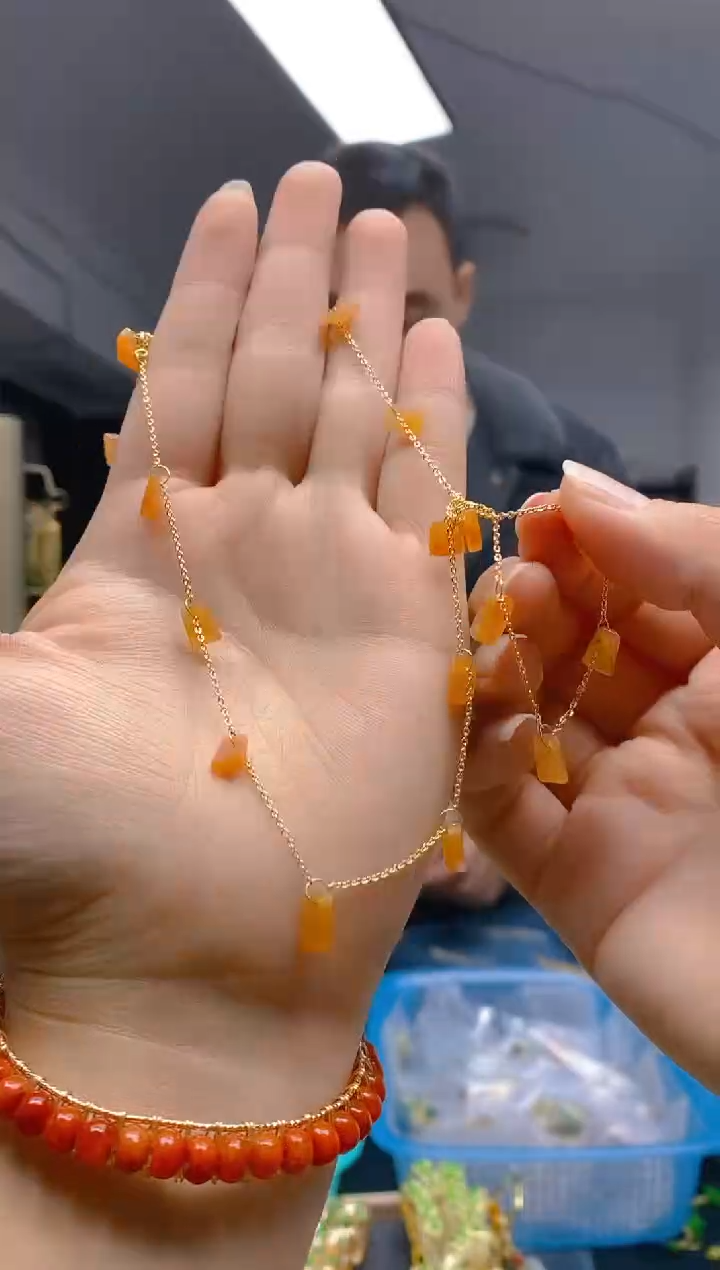 【闪购商品】翡翠耳饰合金0497翡翠锁骨链