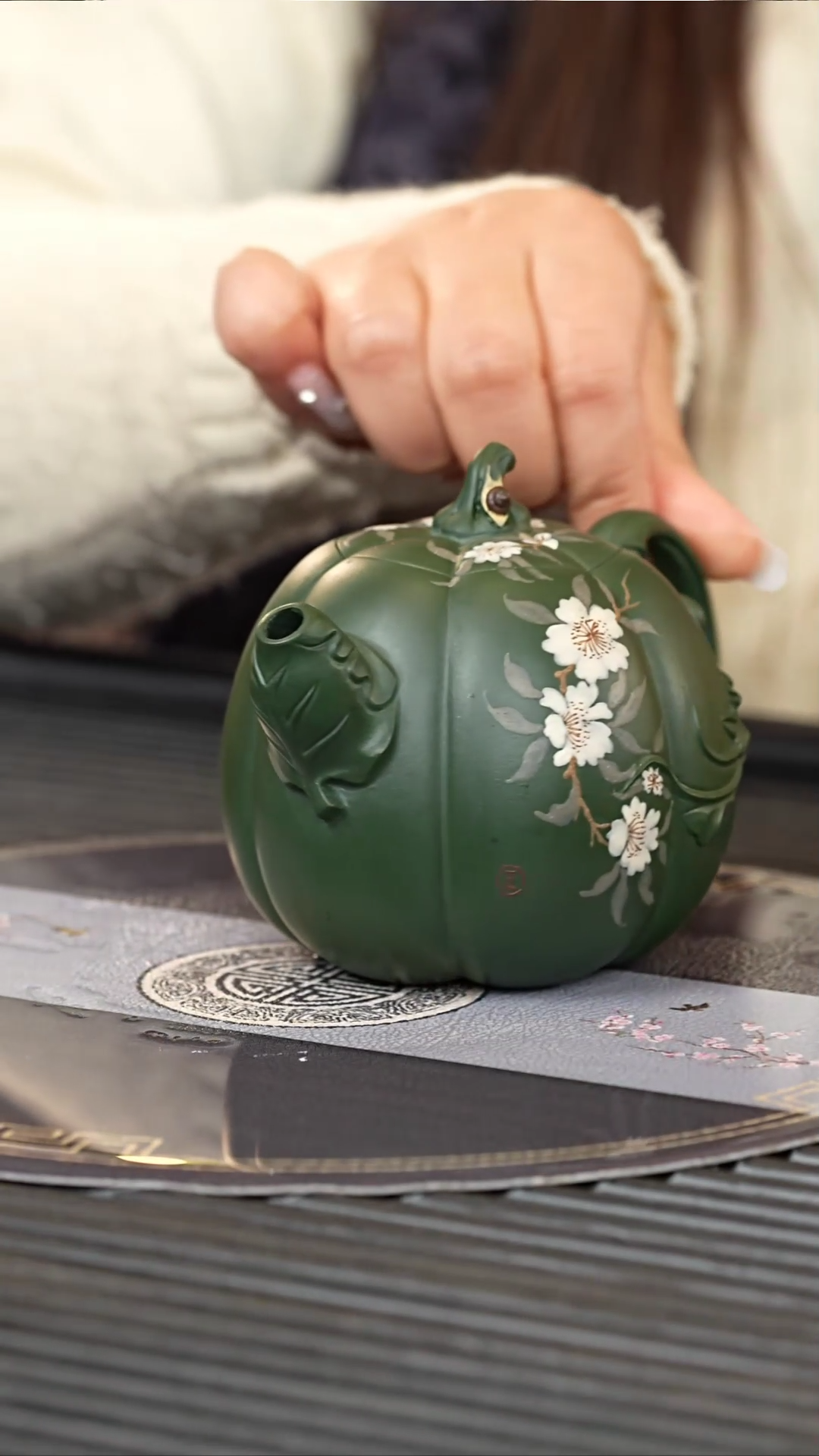 【闪购商品】紫砂茶壶PQZ 绿泥 南瓜 