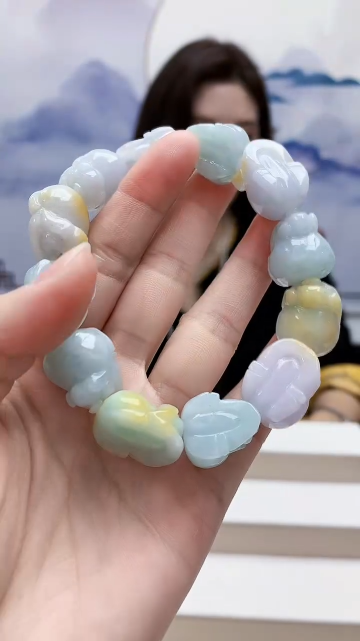 未镶嵌定制翡翠4829lr-毛货手串19