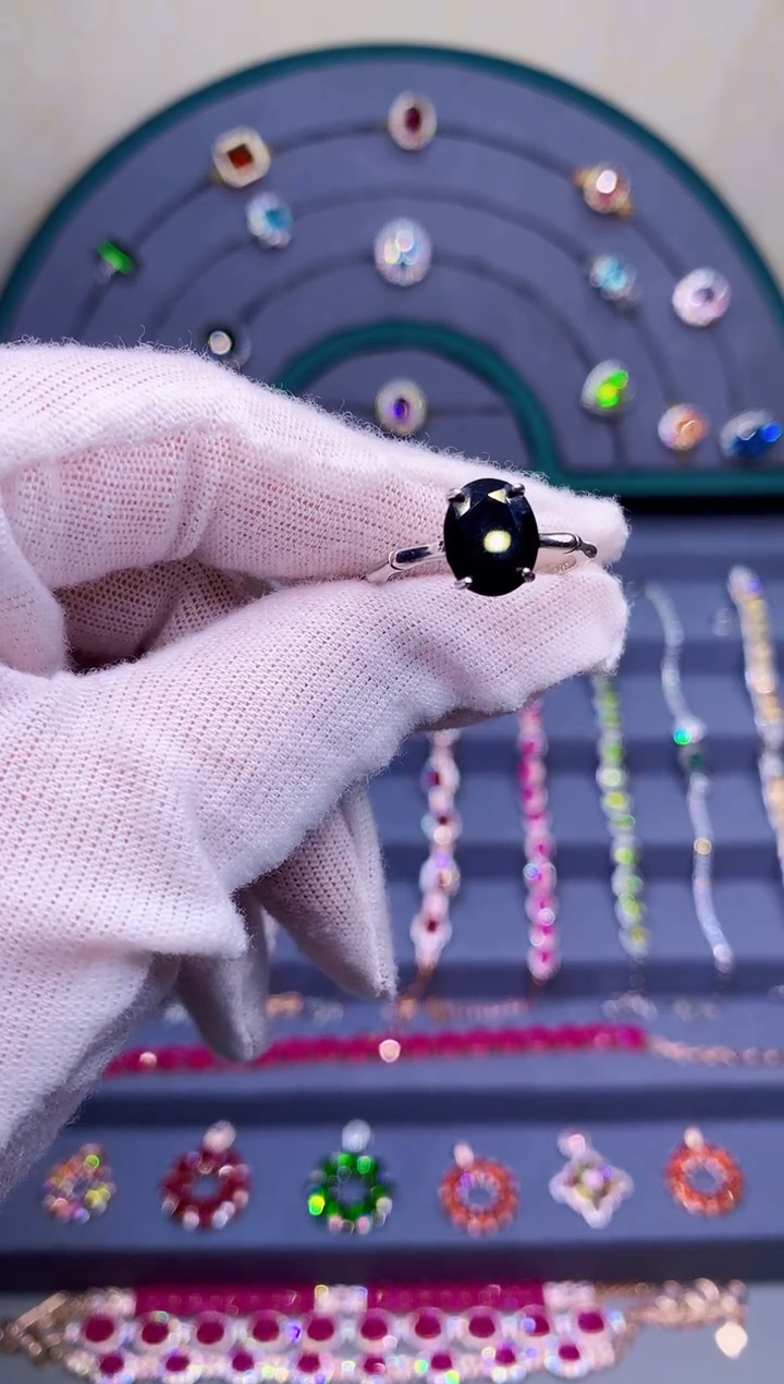 【闪购商品】蓝宝石戒指银S925镶嵌4