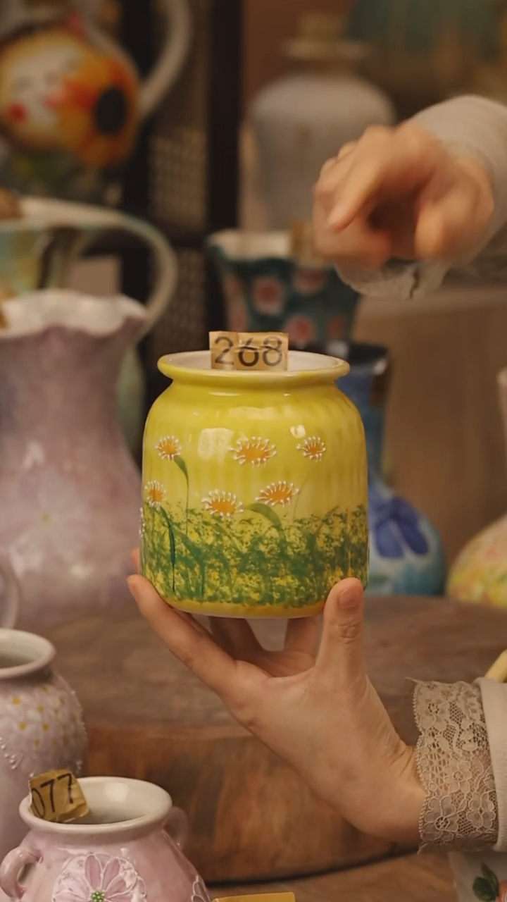 陶瓷景德镇设计师手作花器摆件侘寂风@M268@