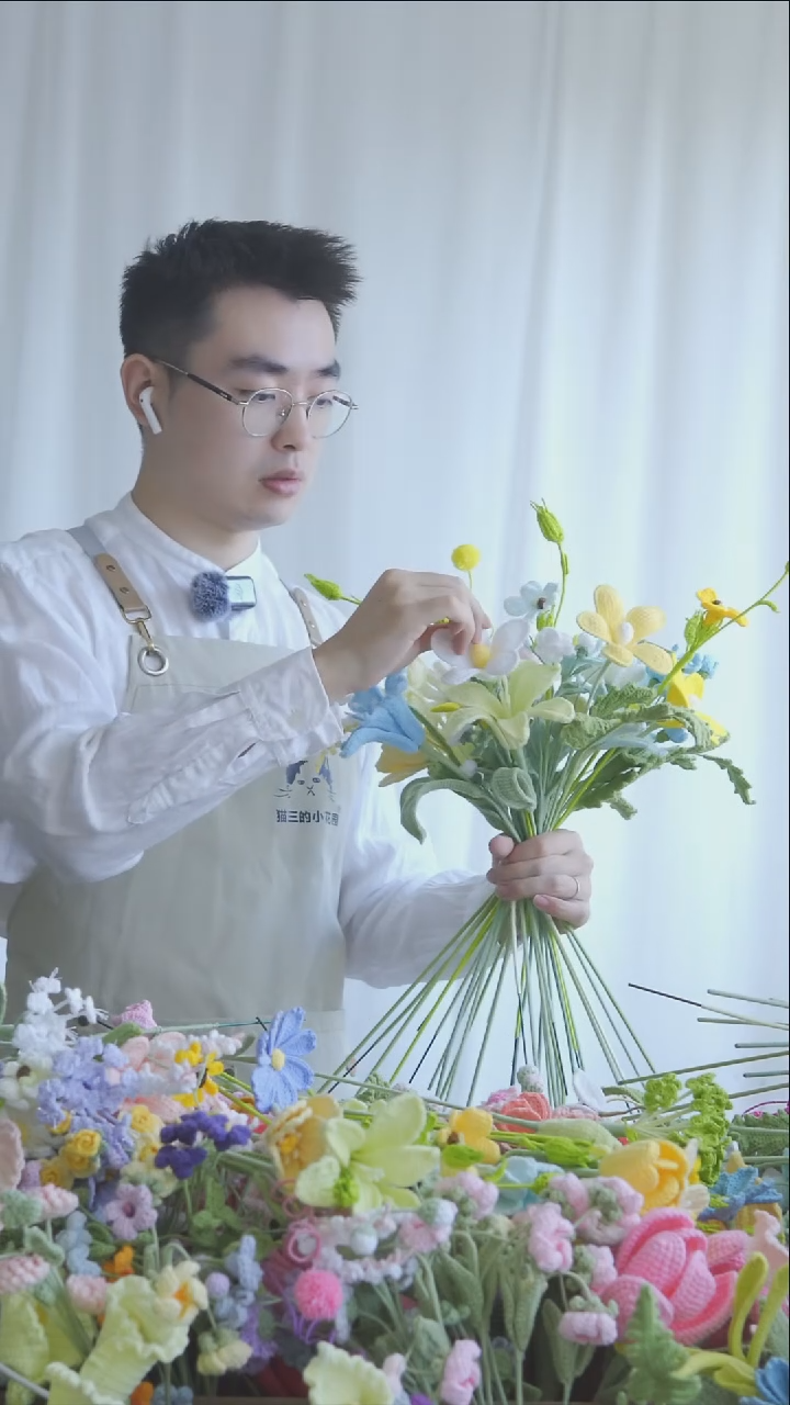 【12包装】猫三的小花园 钩织花艺