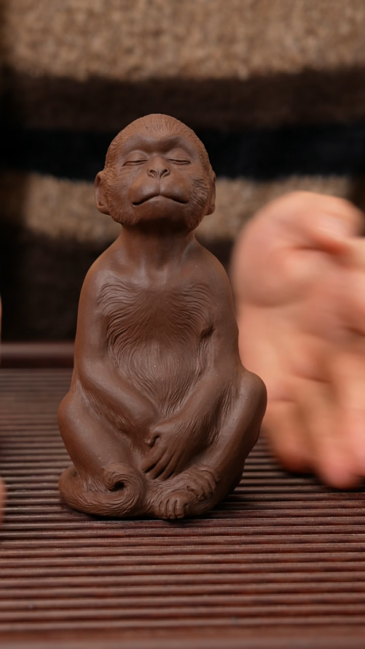 【闪购商品】紫砂茶宠精工沉思猴