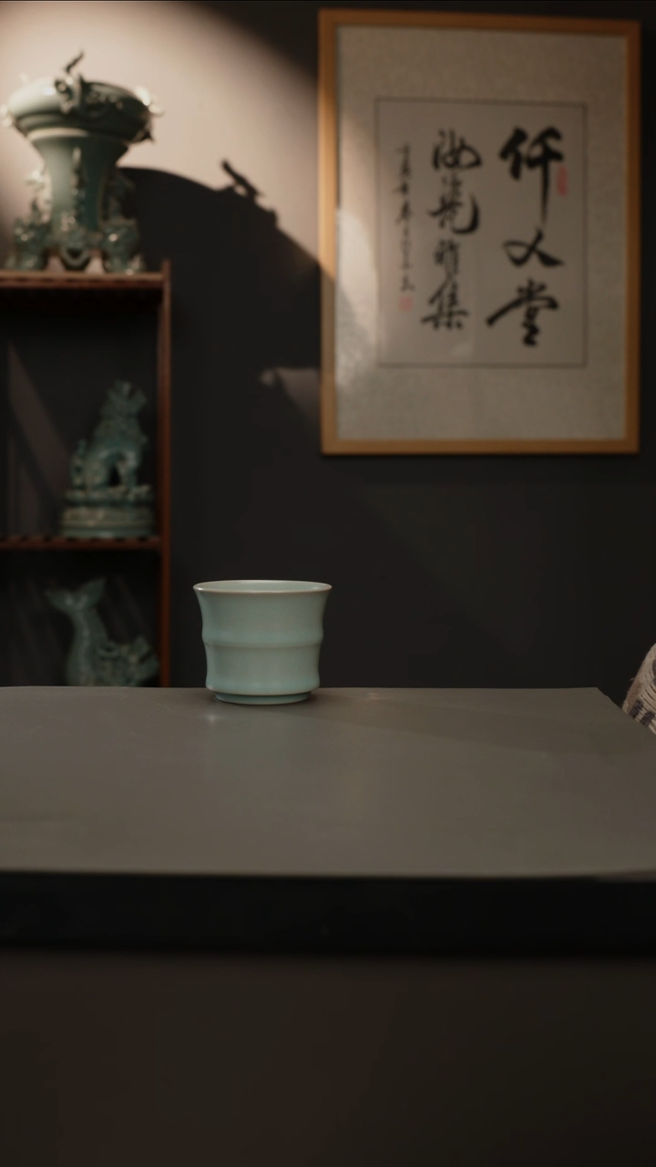 【闪购商品】杯仿古釉原矿  竹节杯