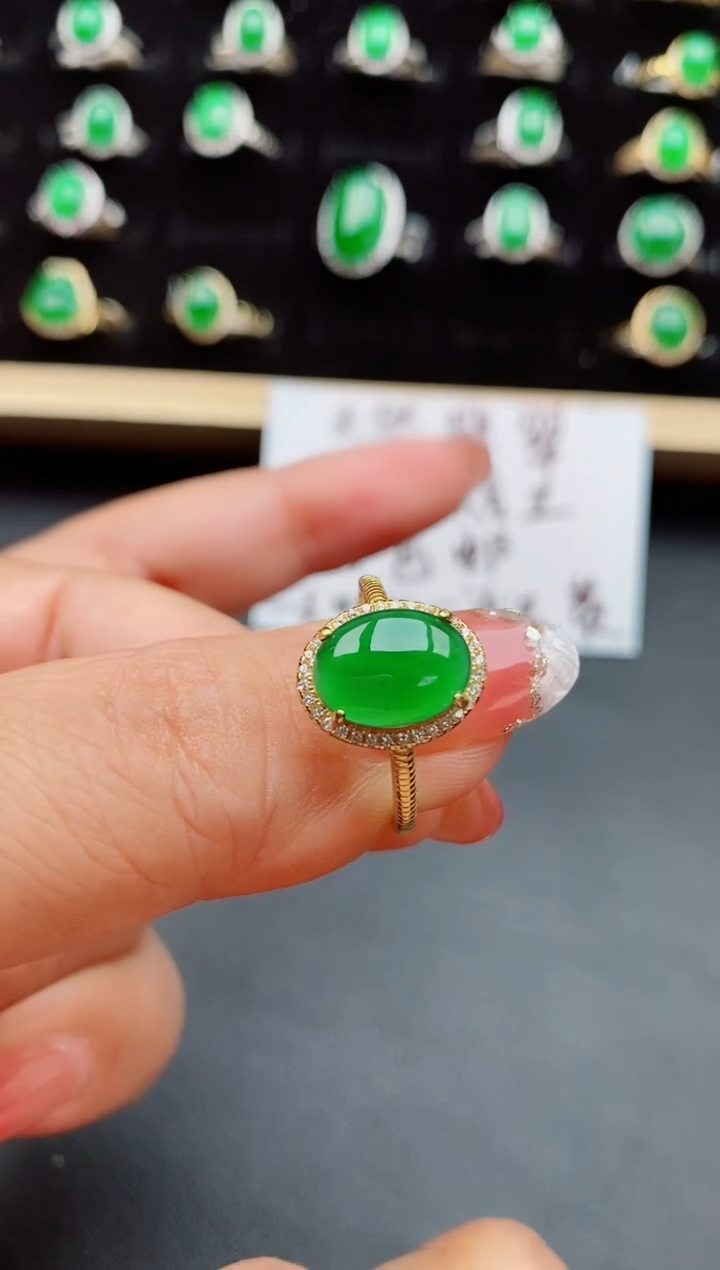 【闪购商品】翡翠戒指银S925镶嵌8080080