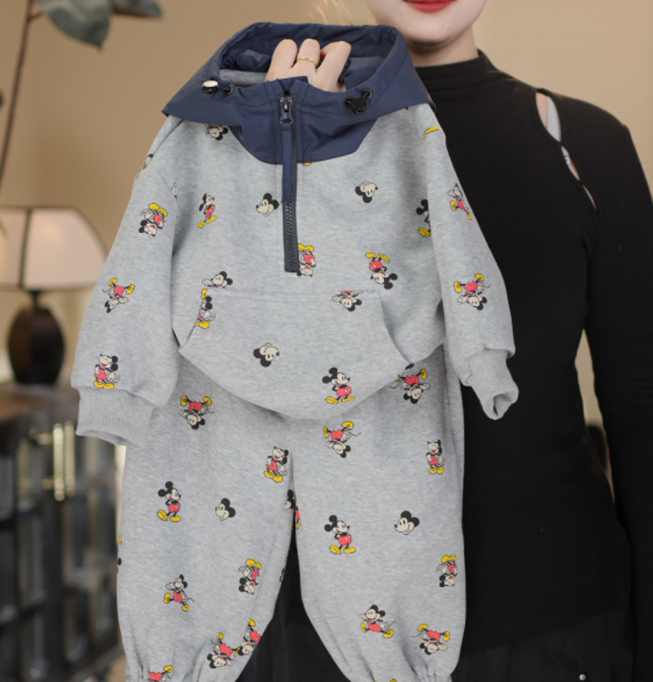 现货1新品2025春季 新品萌娃穿搭潮流长袖男童女童儿童套装88219