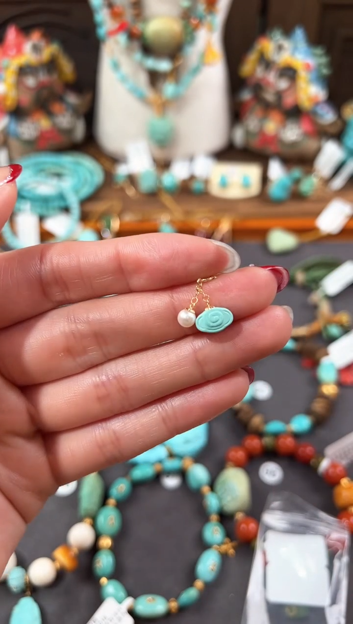 【闪购商品】绿松石提溜18K金镶嵌绿松石提溜