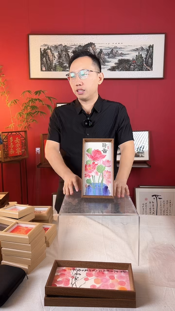 【闪购商品】国画荷香国画摆台