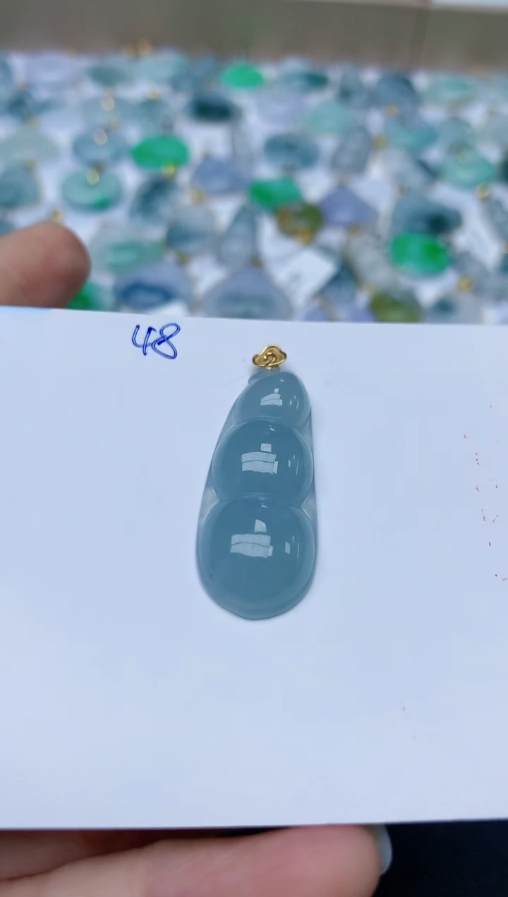 【闪购商品】翡翠颈饰18K金镶嵌天然翡翠A货    48