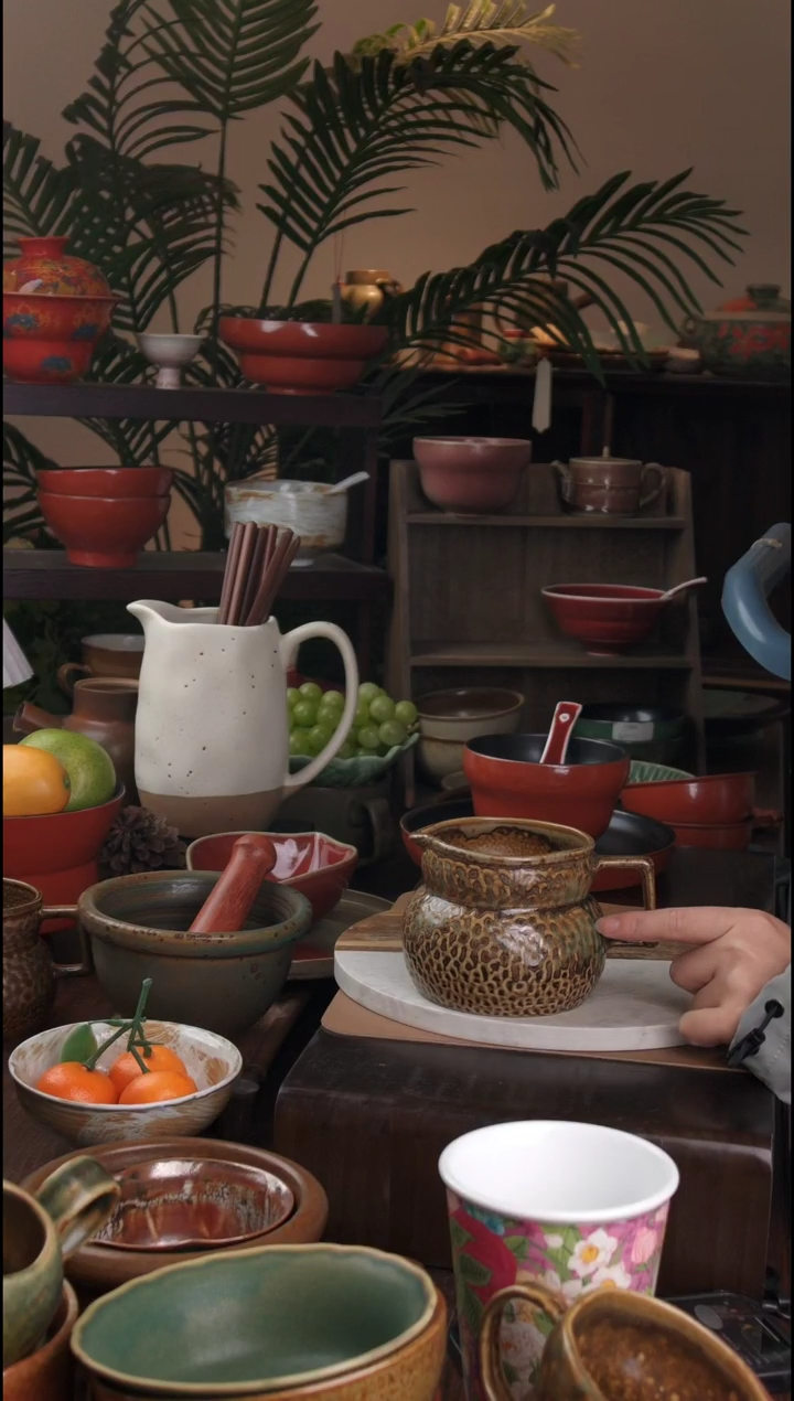 碗景德镇手工高温餐具纹路奶壶