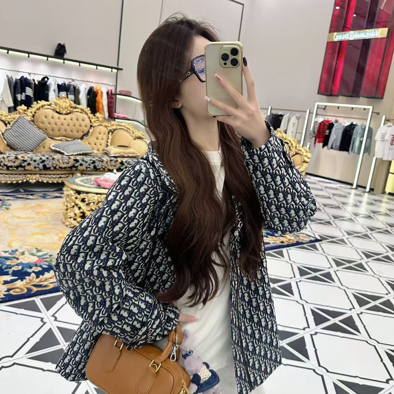 25款新款老花满字母印花连帽冲锋衣夹克风衣A8117