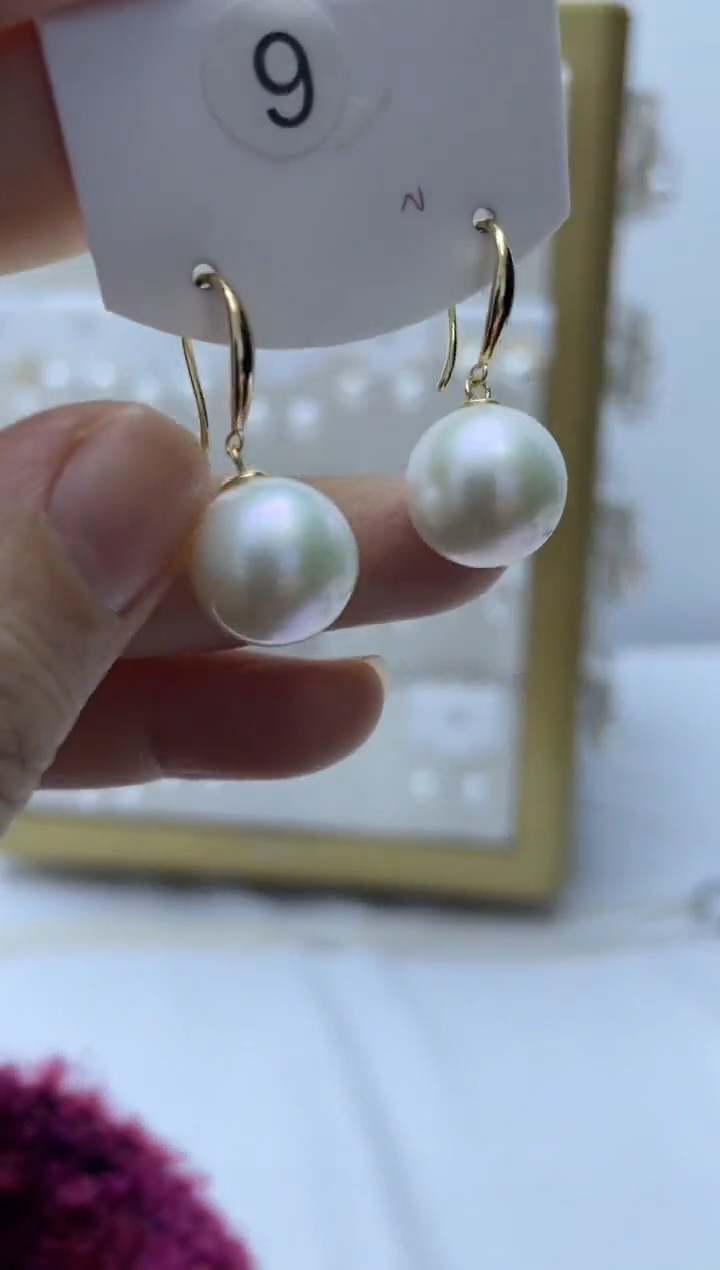 银S925镶嵌耳饰淡水珍珠9