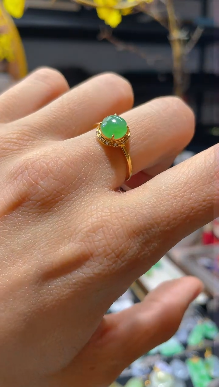 【闪购商品】翡翠颈饰18K金镶嵌假一赔三13圈口