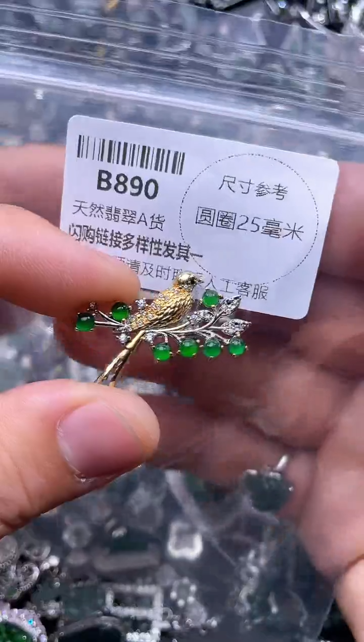 【闪购商品】翡翠颈饰未镶嵌B890胸针