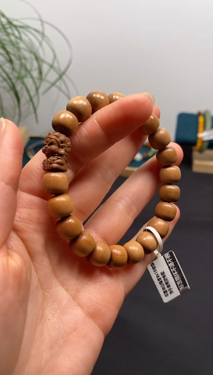 【闪购商品】檀香木木艺老山檀香9x10老型珠手串黄财神款