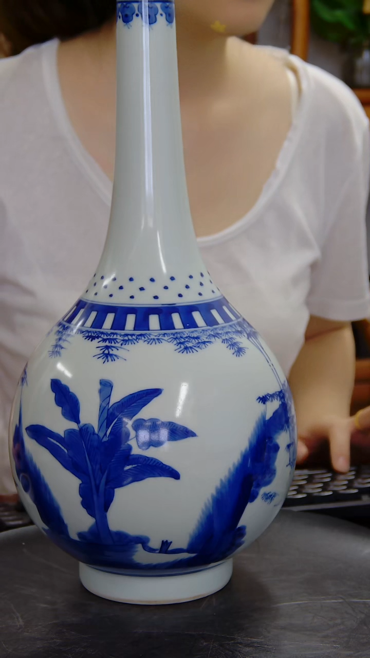 瓶青花竹林七贤胆瓶#1053#