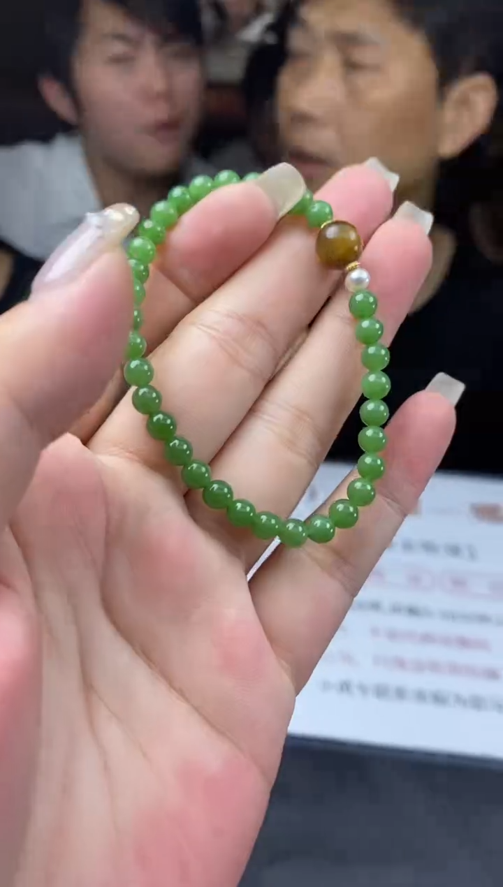 手串银S925镶嵌和田玉多样性-手串-S3749