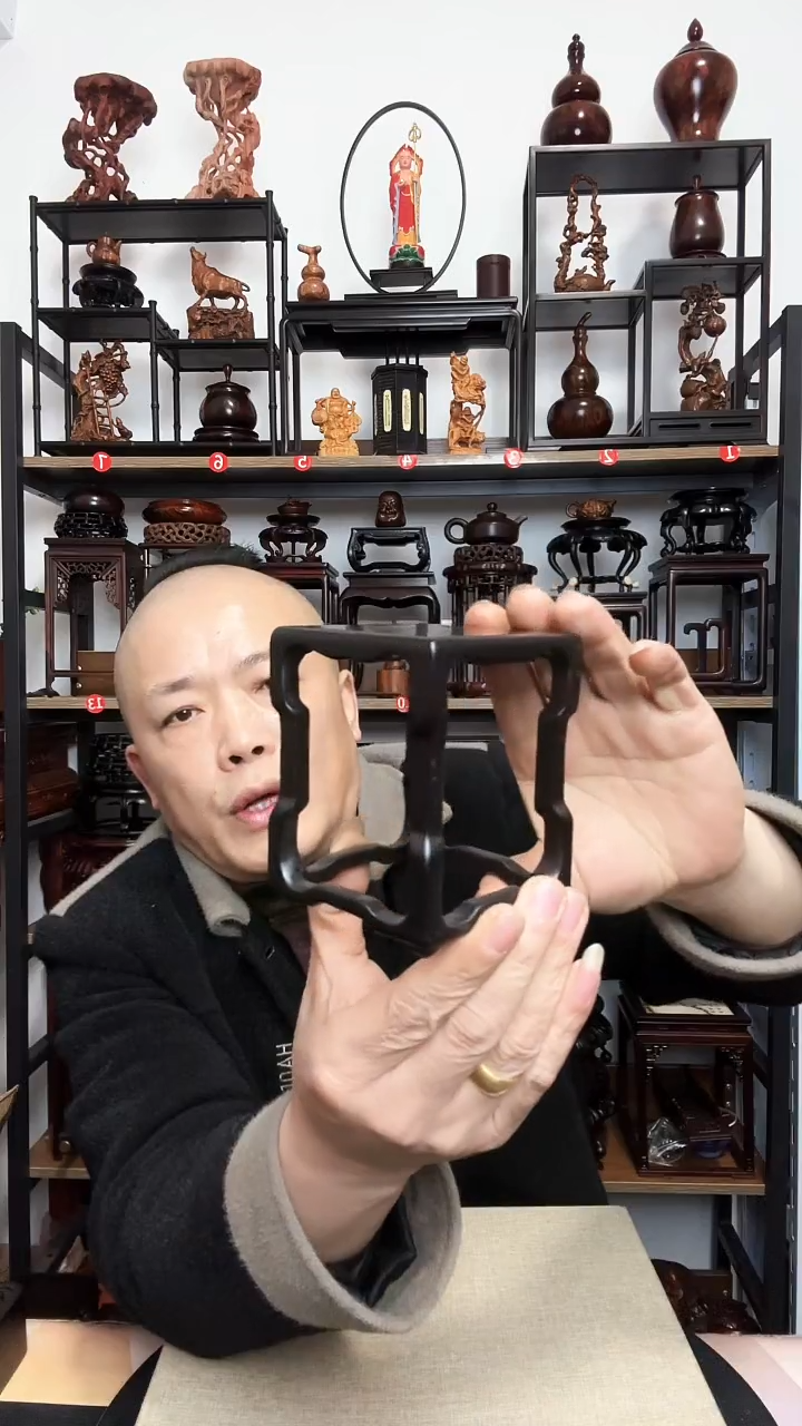 紫砂底座木8正方10高