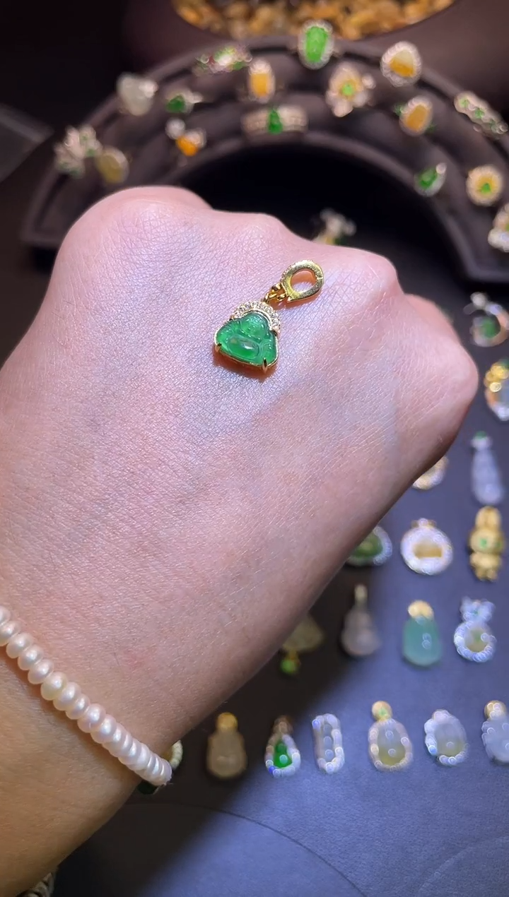 吊坠(不含链)银S925镶嵌翡翠1