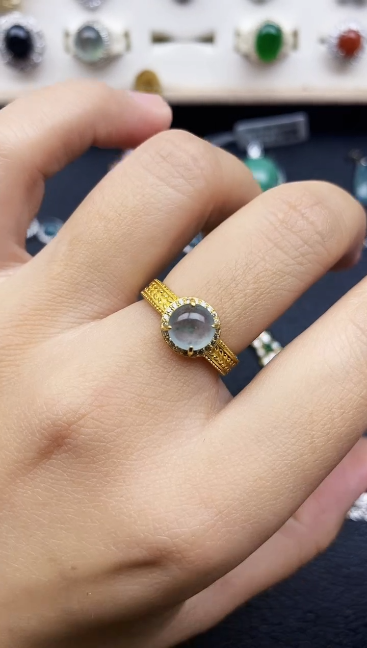 【闪购商品】翡翠戒指银S925镶嵌1111