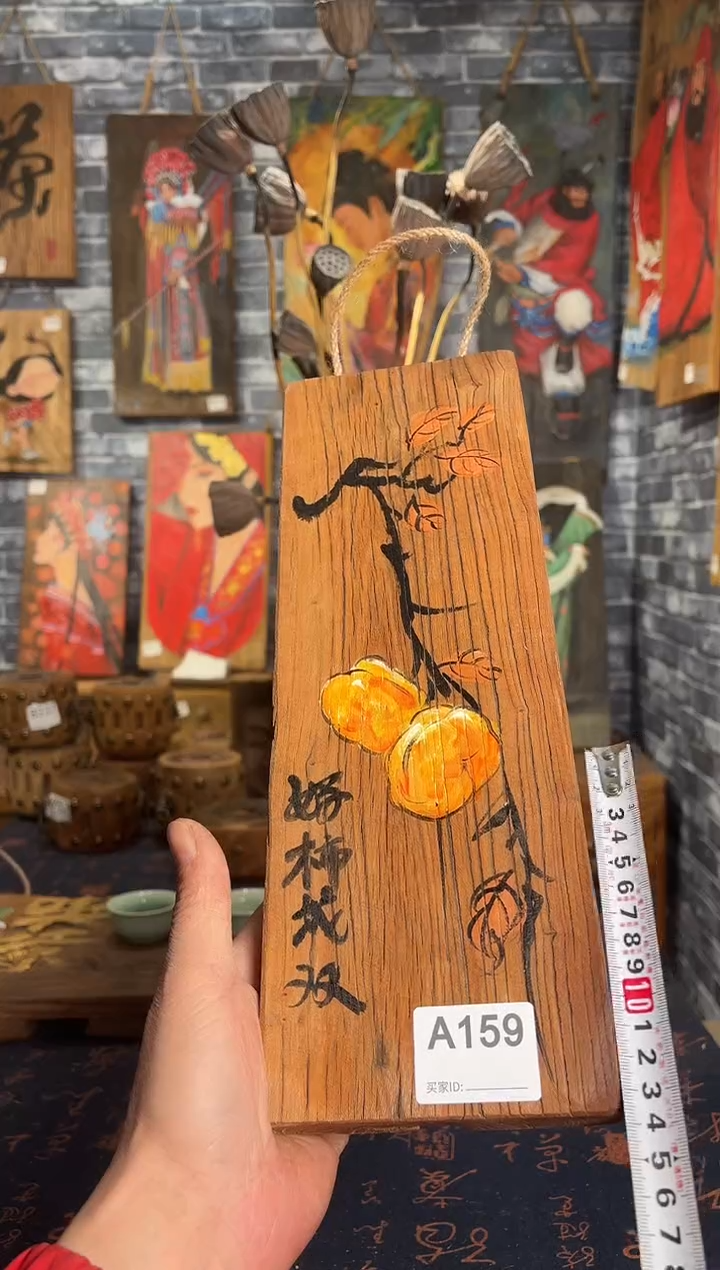 风化老门板丙烯画