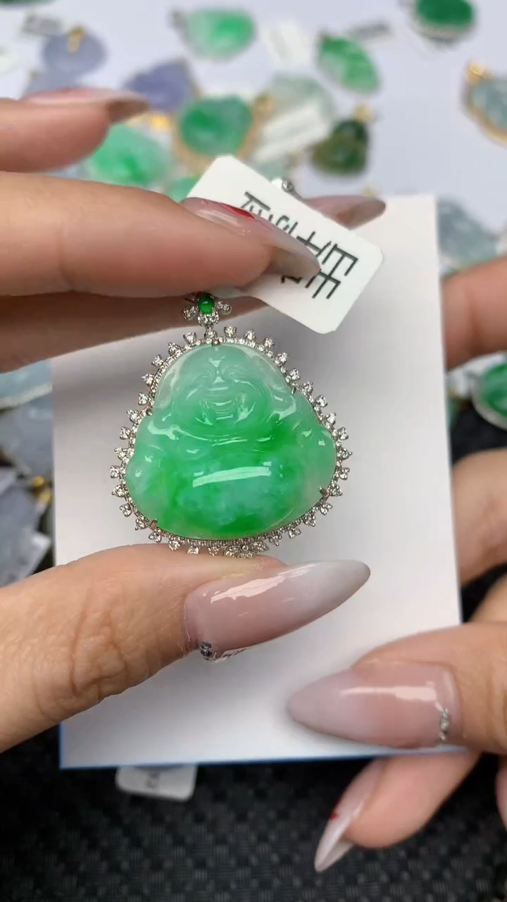 【闪购商品】翡翠颈饰18K金镶嵌天然翡翠A货
