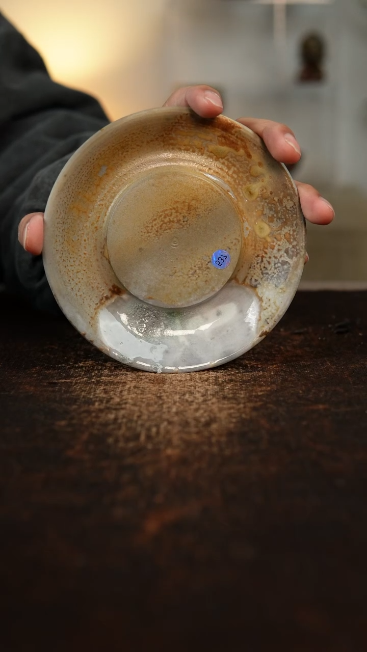 柴烧裸烧 中白壶承   14cm 537 微瑕