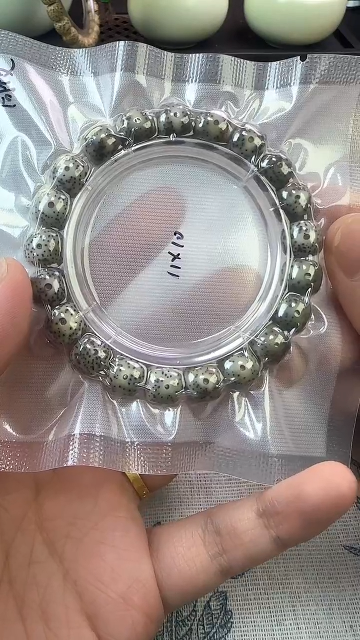 手串星月菩提7石玉料糯冰单圈11×10高透精工福利