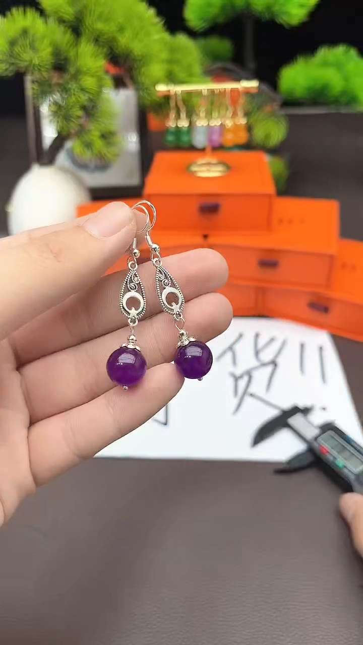 【闪购商品】玛瑙/玉髓耳钉银S925镶嵌405000