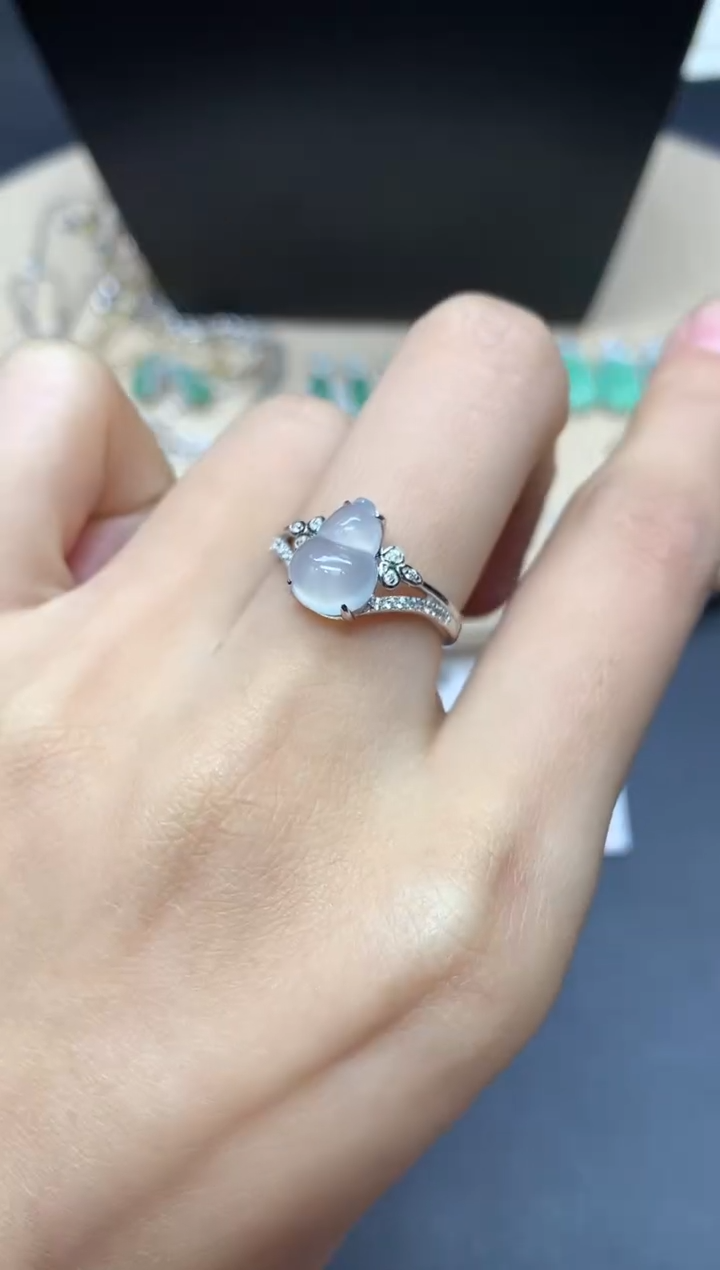 【闪购商品】翡翠戒指银S925镶嵌葫芦【多样性发其一】