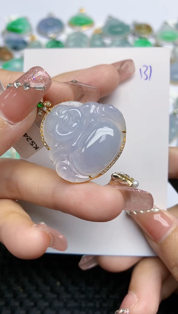 【闪购商品】翡翠颈饰18K金镶嵌天然A货翡翠 131