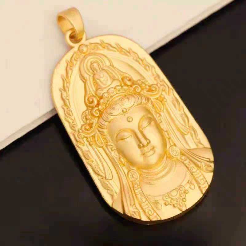 高端进口铜合金镀真金妈祖观音素款时尚保平安