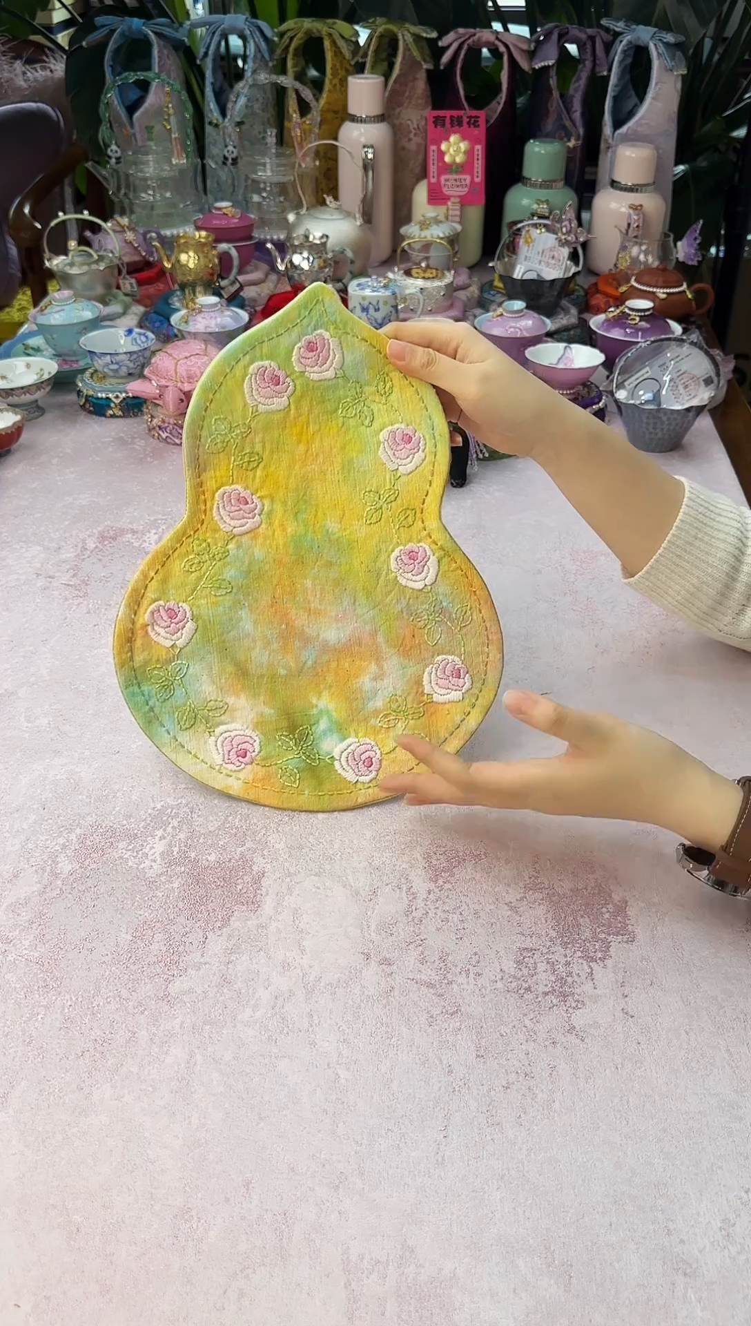 15刺子绣葫芦茶席现货