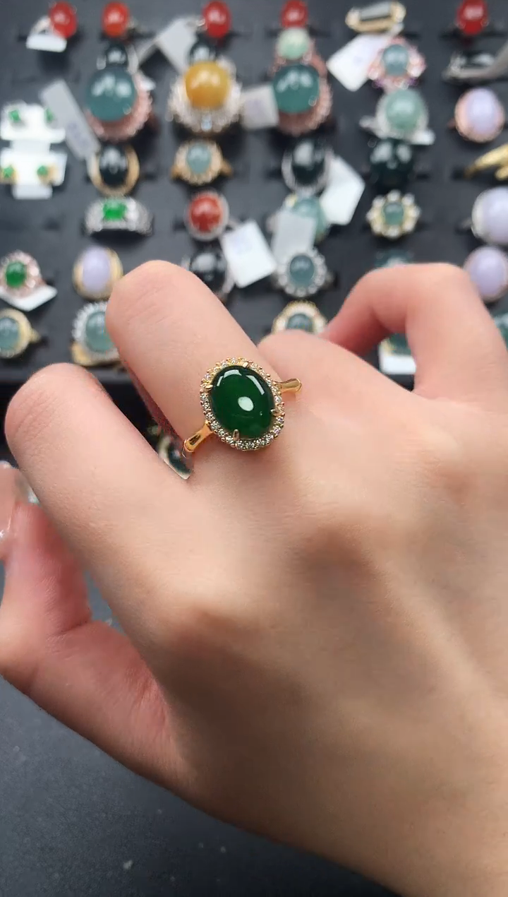 【闪购商品】翡翠戒指银S925镶嵌52141