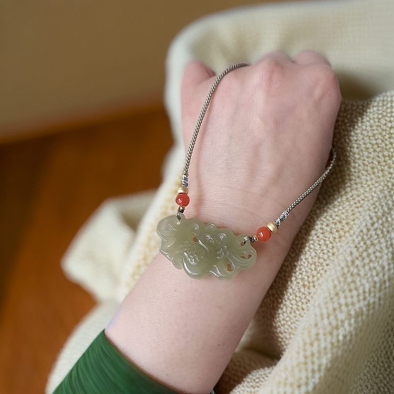 和田玉挂件凤凰吊坠