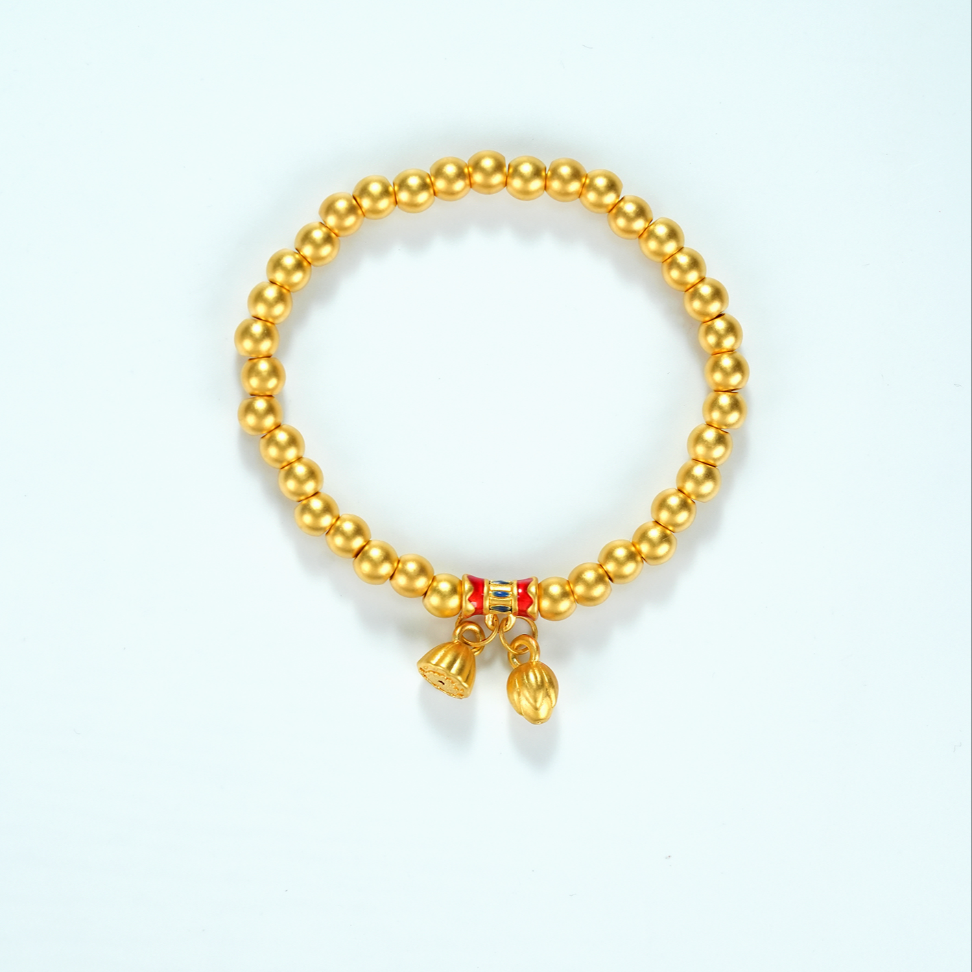 足金999珐琅两世欢卡5金珠#1487 送妈妈送女友简约大方送礼情人节