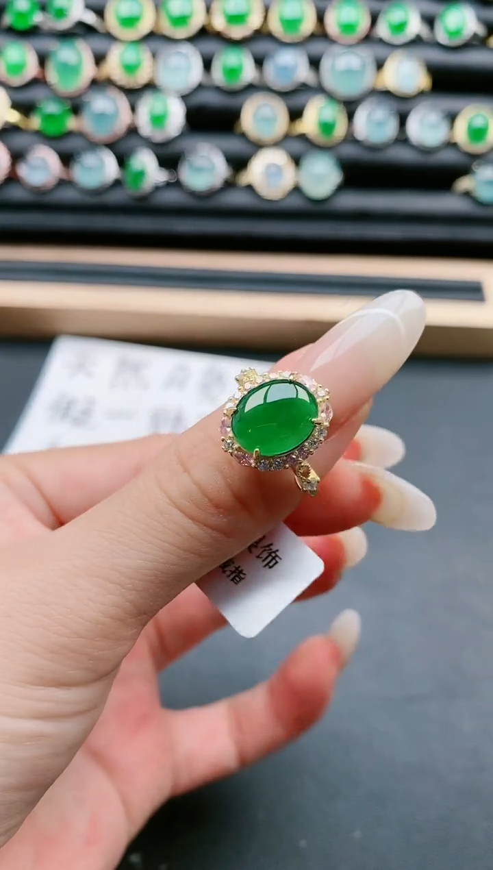 【闪购商品】翡翠戒指银S925镶嵌1111111