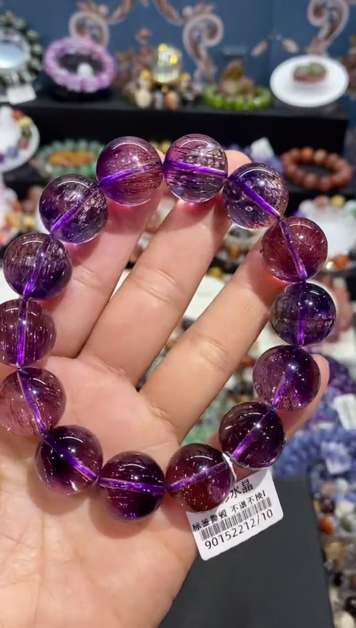 【闪购商品】水晶手串未镶嵌紫红超七