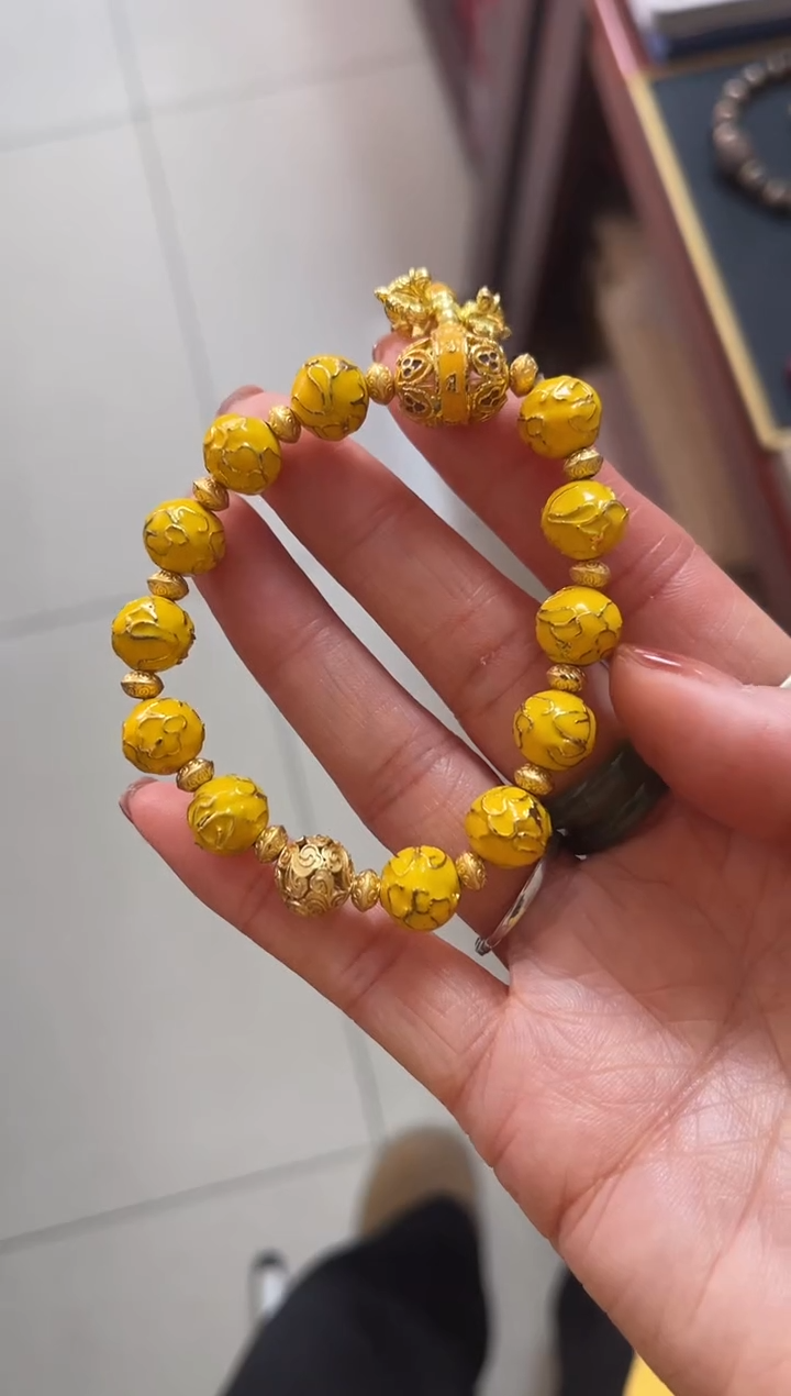 【闪购商品】黄色云纹珐琅手串