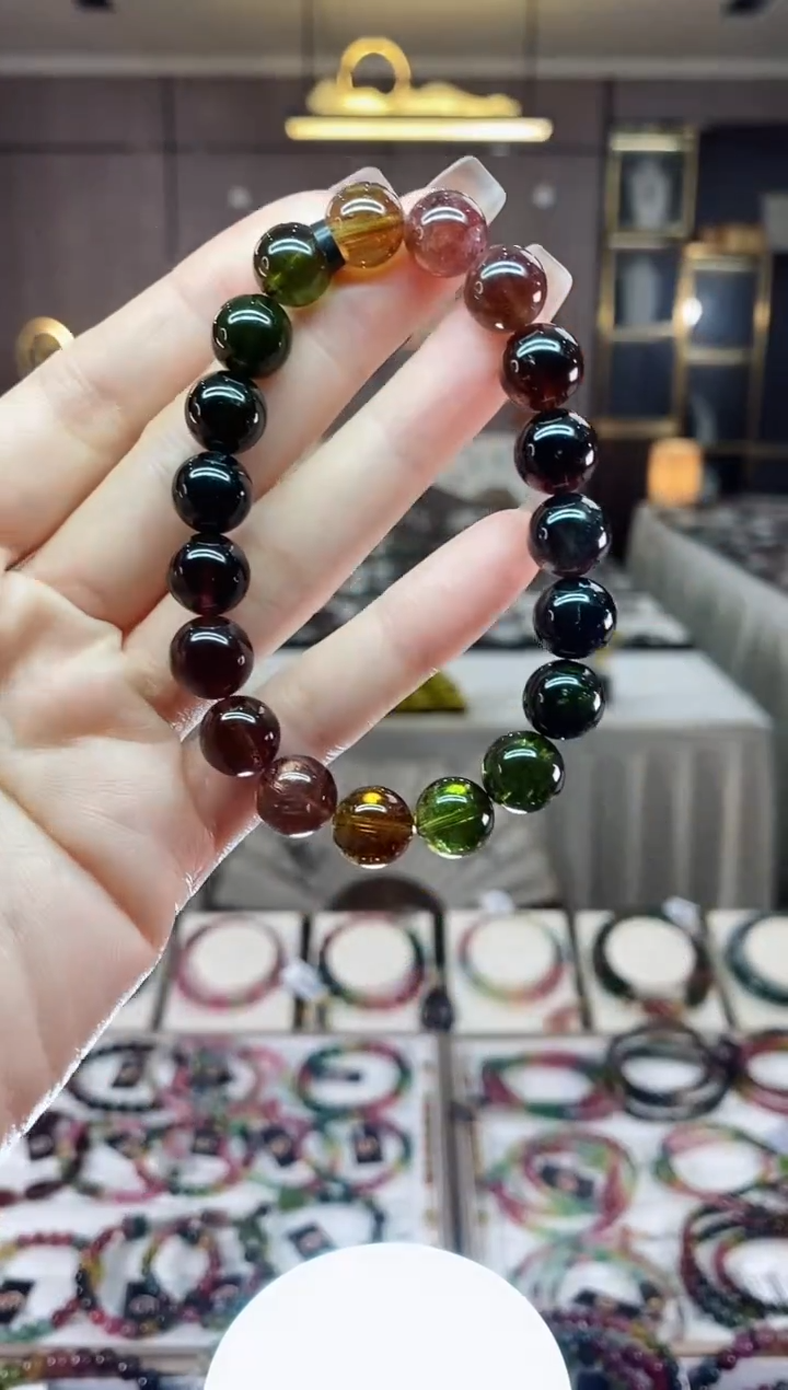 【闪购商品】碧玺收藏级单圈手串10mm+未镶嵌一物一证dan