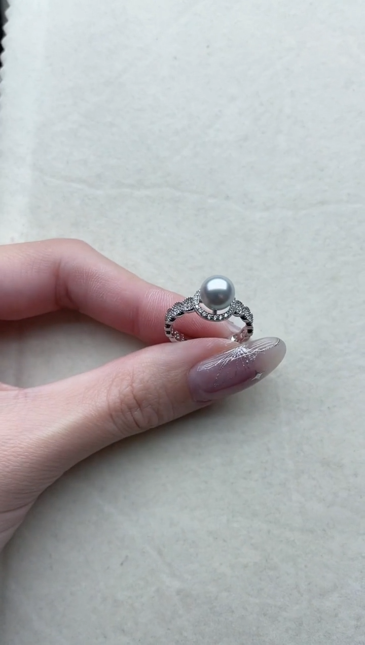 【闪购商品】海水珍珠戒指银S925镶嵌15