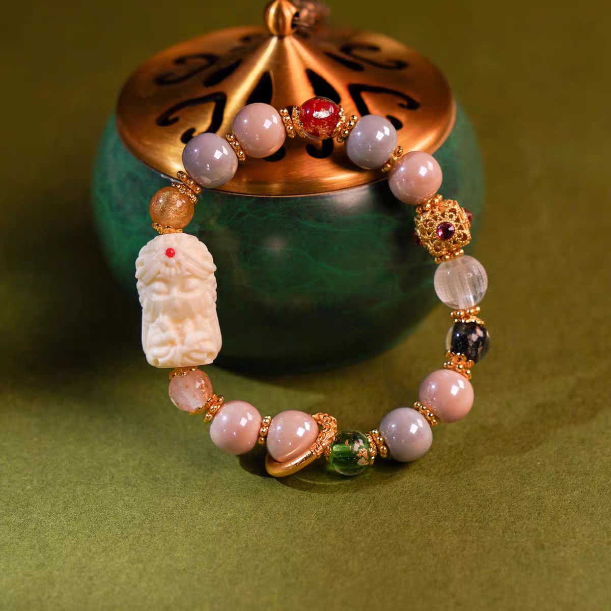 《扎基拉姆》灰灰瓷琉璃手串新中式国风精美女士手链